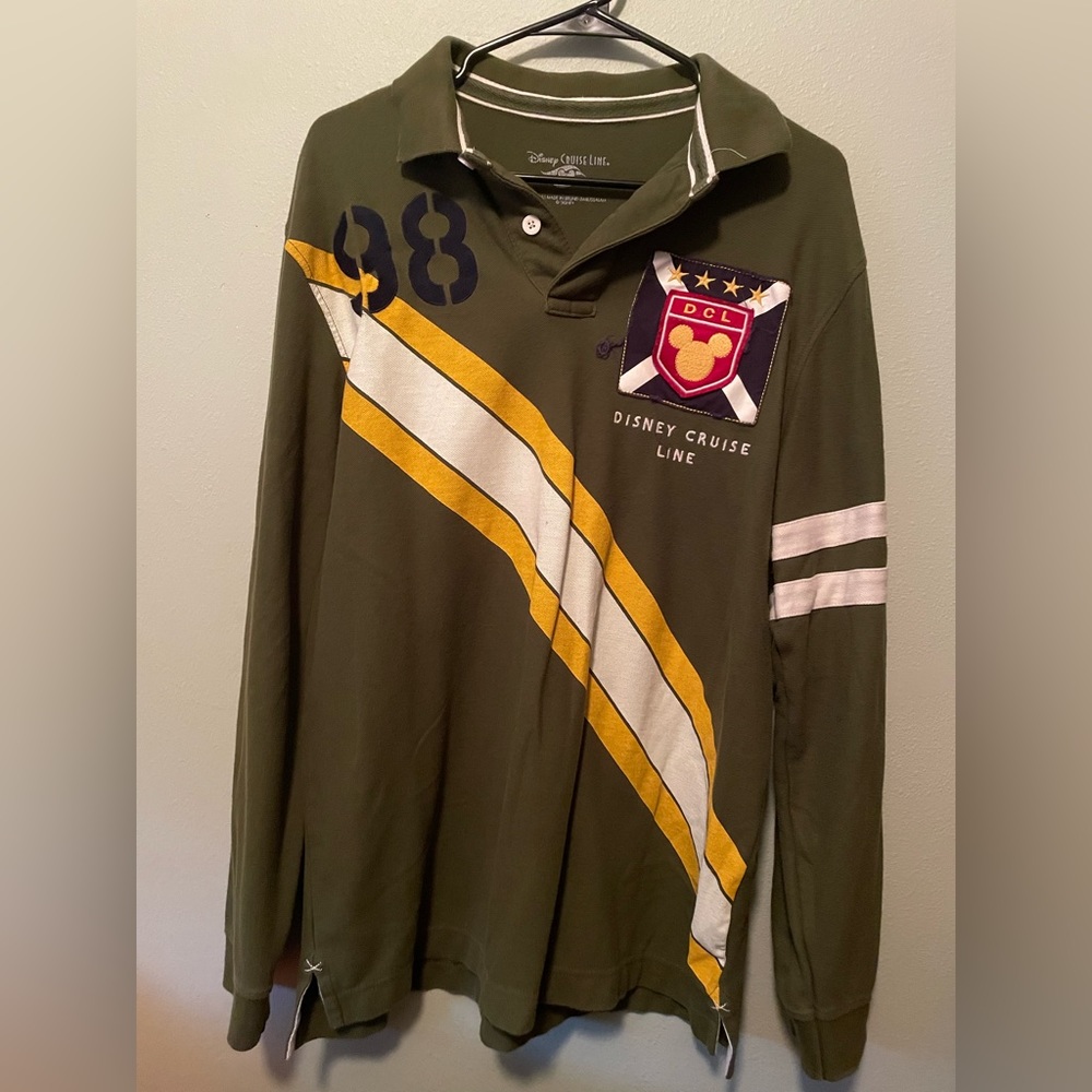 Green Disney Cruise Line Brand long-sleeve Polo